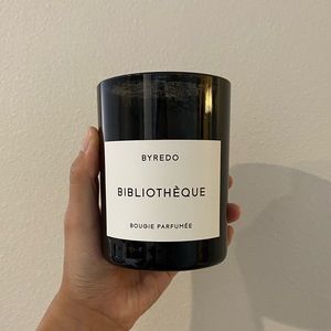 Empty BYREDO BIBLIOTHÈQUE candle jar